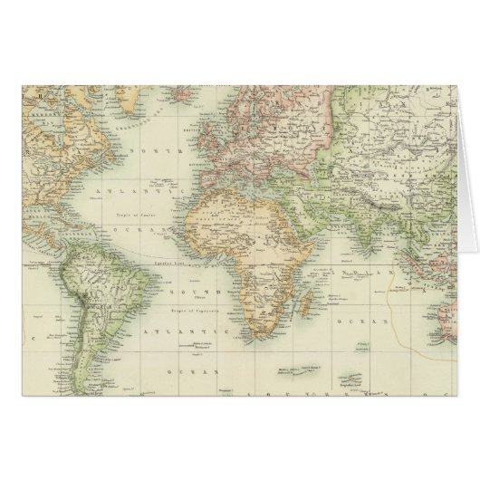 World On Mercator's Projection Cards (Front Horizontal)