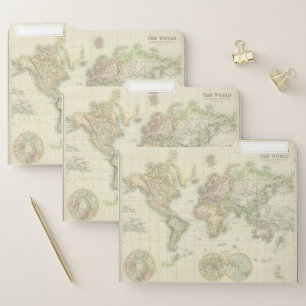 World On Mercator's Projection File Folder