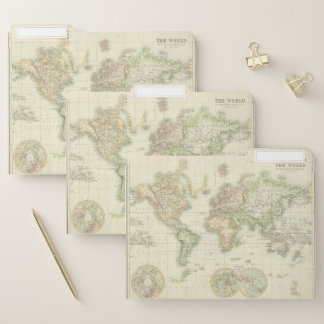 World On Mercator's Projection File Folder