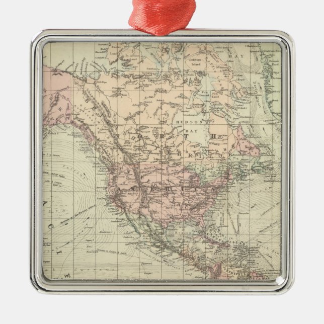 World on Mercator's Projection Metal Ornament (Front)