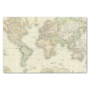 World On Mercator's Projection Tissue Paper by davidrumsey at Zazzle