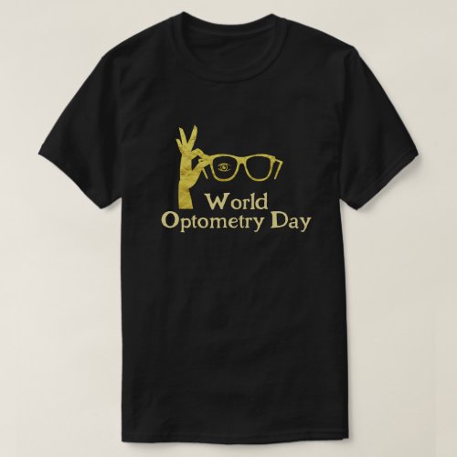 World Optometry Day Golden Eyeglasses Icon T_Shirt
