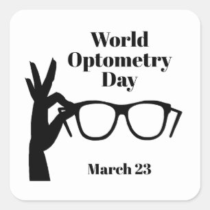 World Optometry Day Sticker with Glasses 
