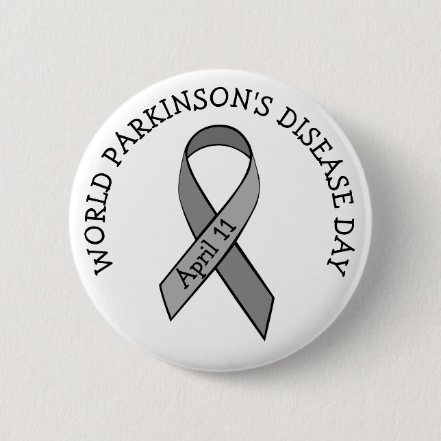World Parkinson's Disease Day April 11th Button (Front)