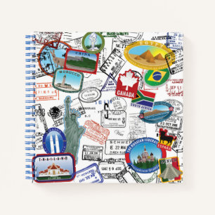 World Passport Pattern Notebook