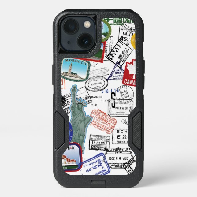 World Passport Pattern Otterbox iPhone Case (Back)
