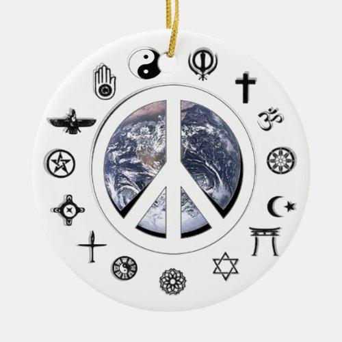 World Peace Ceramic Ornament