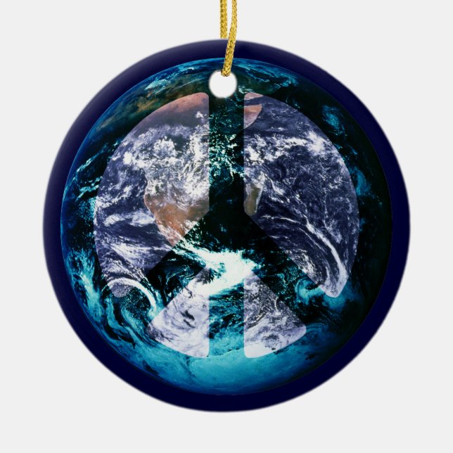 World Peace Ceramic Ornament (Front)