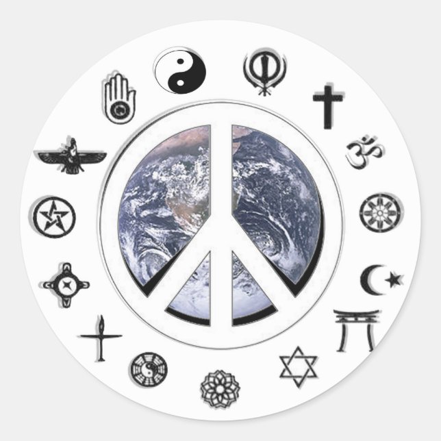 World Peace Classic Round Sticker (Front)