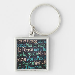 World Peace Colorful Love Peaceful Keychain