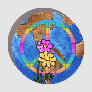 World Peace Colors Car Magnet