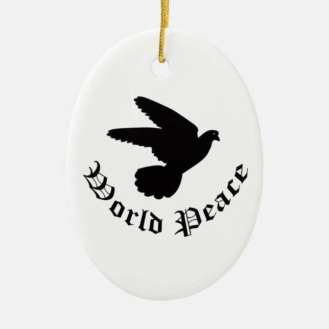 World Peace Day Ceramic Ornament (Front)