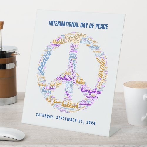 World Peace Day Peace Sign Word Cloud
