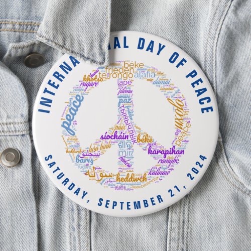 World Peace Day Peace Sign Word Cloud Button
