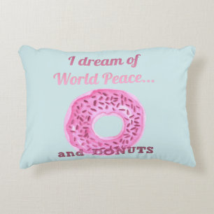 World Peace & Donuts Accent Pillow