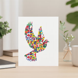 World Peace Dove Made of International Flags Invitation