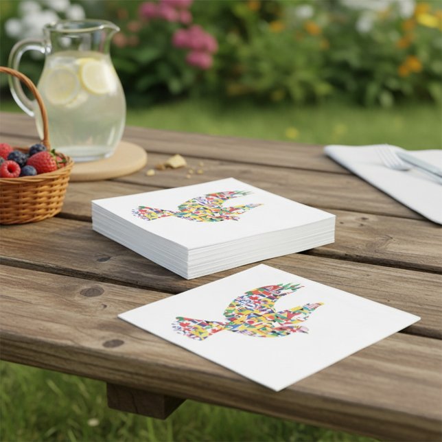 World Peace Dove Made of International Flags  Napkins (Creator Uploaded)