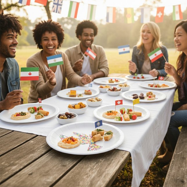 World Peace Dove Made of International Flags  Paper Plates (Creator Uploaded)