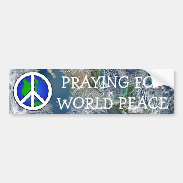 World Peace Earth and Peace Sign BUMPER STICKER (Front)