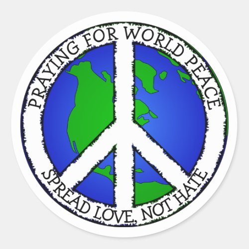 World Peace Earth and Peace Sign Sticker