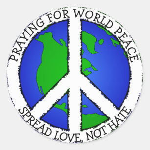 World Peace Earth and Peace Sign Sticker