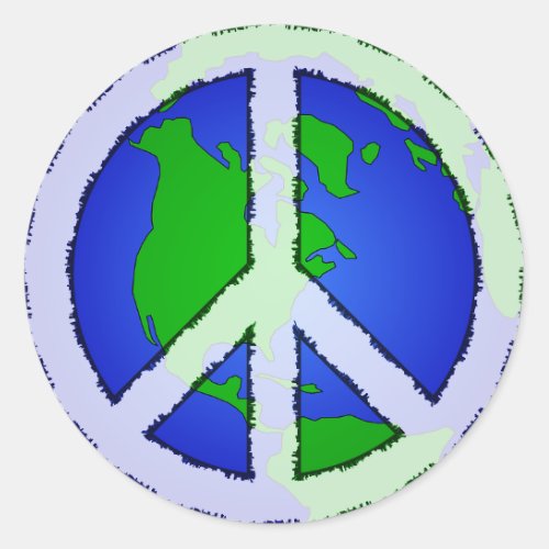 World Peace Earth and Peace Sign Sticker