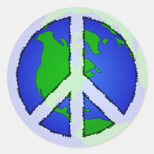 World Peace Earth and Peace Sign Sticker
