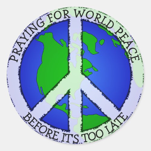 World Peace Earth and Peace Sign Sticker