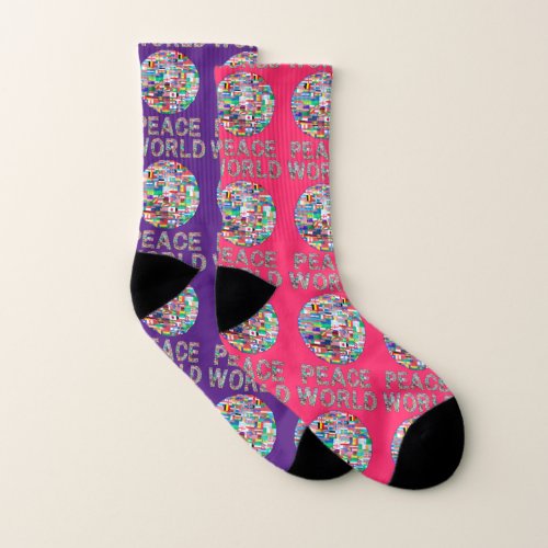 World Peace Flag Collection II Mix Match All_Over Socks