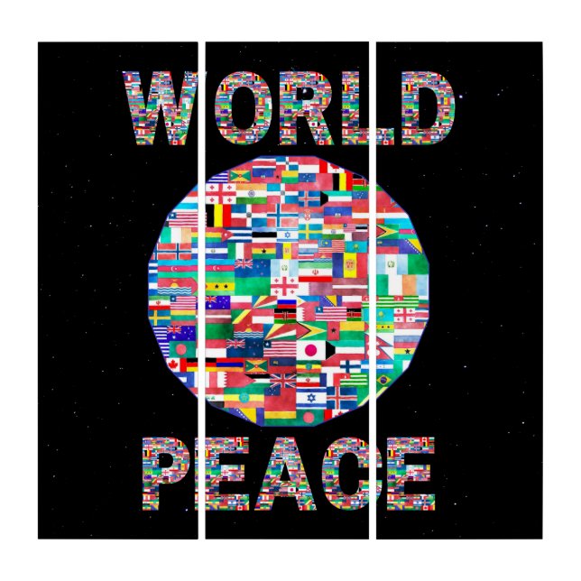 World Peace Flag Collection Wall Art (Front)