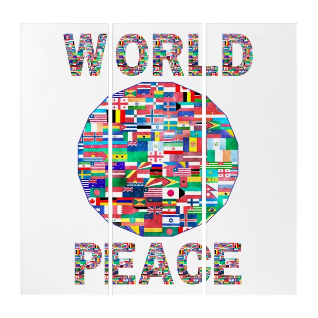 World Peace Flag II Collection Wall Art (Front)