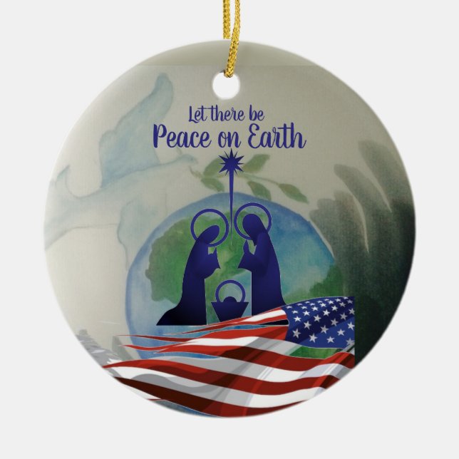 World Peace Flat Ornament (Front)