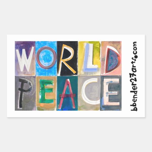 WORLD PEACE FOR MINDY RECTANGULAR STICKER