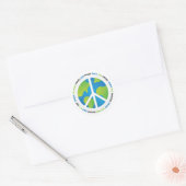 World Peace Global Language Classic Round Sticker (Envelope)