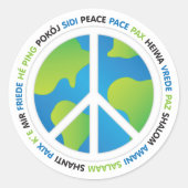 World Peace Global Language Classic Round Sticker (Front)