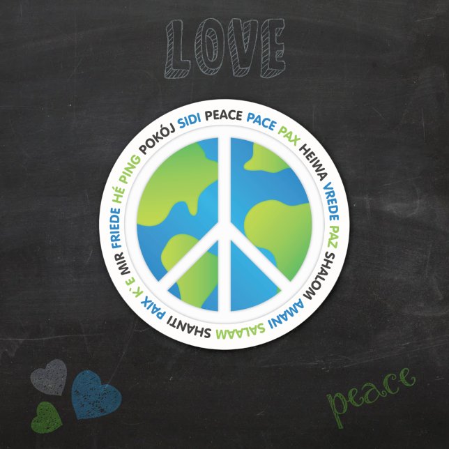 World Peace Global Language Classic Round Sticker