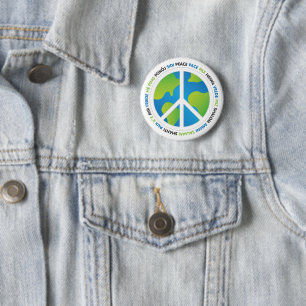 World Peace Languages Pinback Button