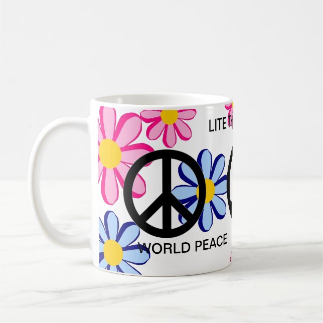 WORLD PEACE LITE THE RAINBOW ! COFFEE MUG (Left)