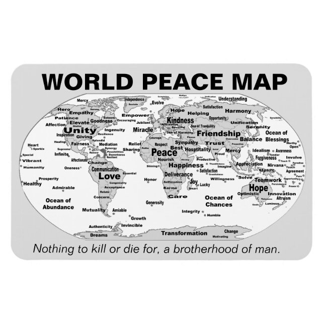World Peace Map Magnet (Horizontal)
