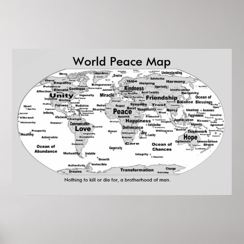 World Peace Map _ Nothing to Die For Poster