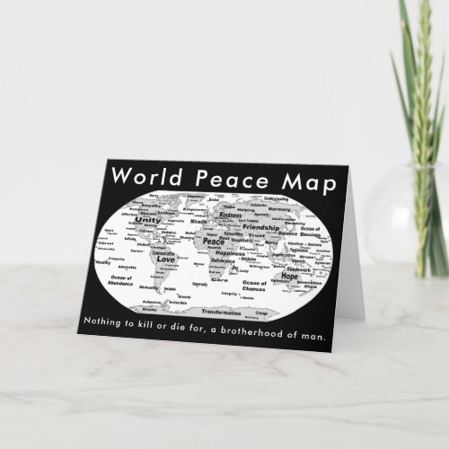 World Peace Map Peace on Earth Holiday Card