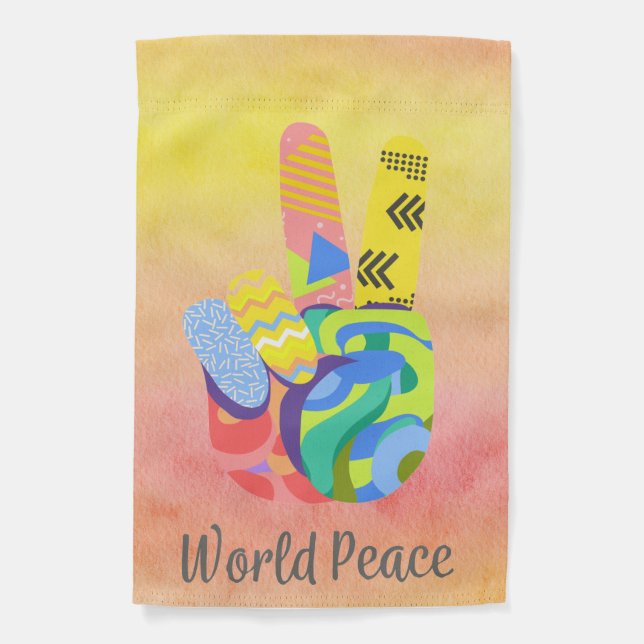 World Peace mini garden flag (Front)