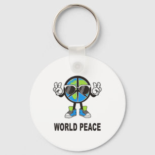 World Peace On Earth Shirt Global Love Peace Sign  Keychain