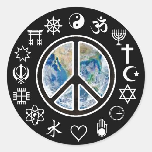 World Peace _ Peace on Earth Classic Round Sticker