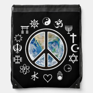 World Peace - Peace on Earth Drawstring Bag