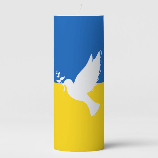 World peace pillar candle (Front)