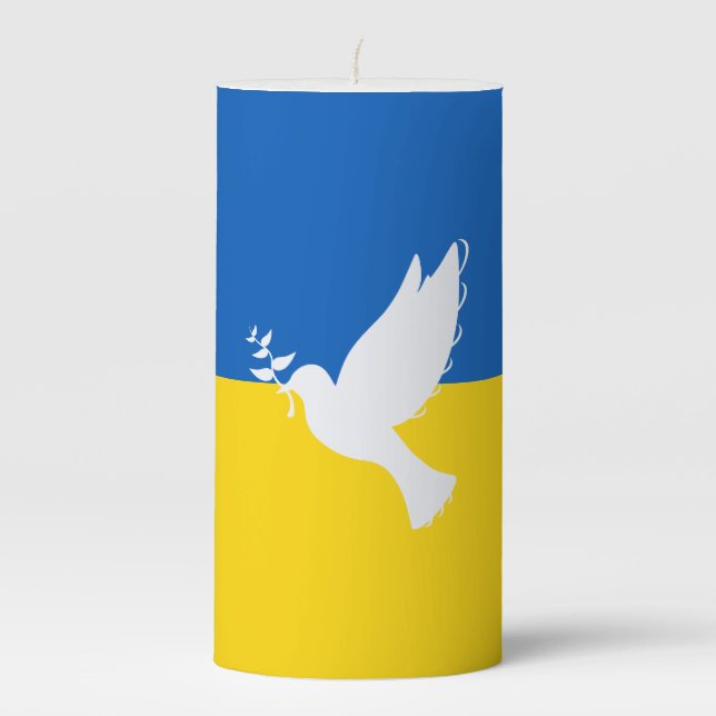 World peace pillar candle (Front)