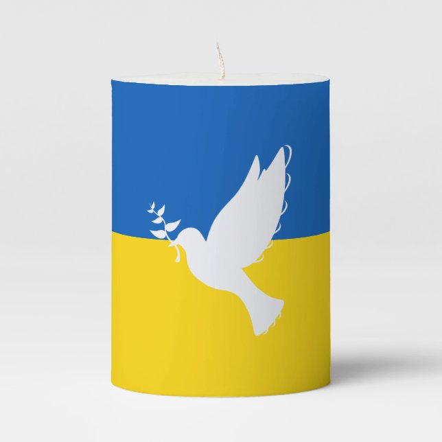 World peace pillar candle (Front)