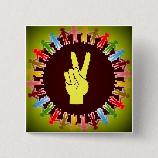 WORLD PEACE PINBACK BUTTON (Front)