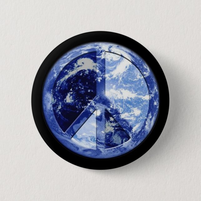 world peace pinback button (Front)